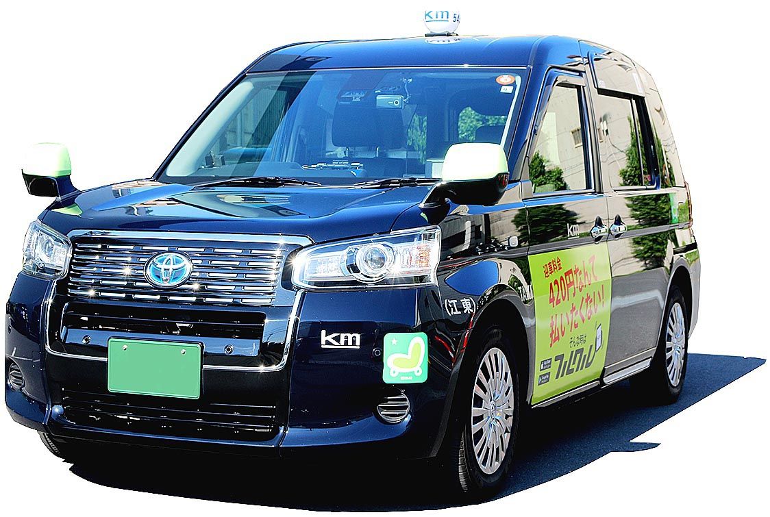 ミラクルミラーを装着したタクシー車両