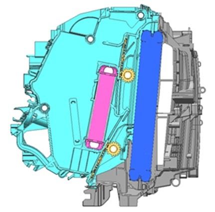 HVACの側面図。各部の小型化を徹底し、系列を問わずに採用できるようにした