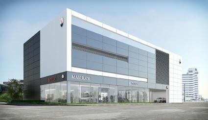 最新CIを導入した「マセラティ板橋(完成予想図)