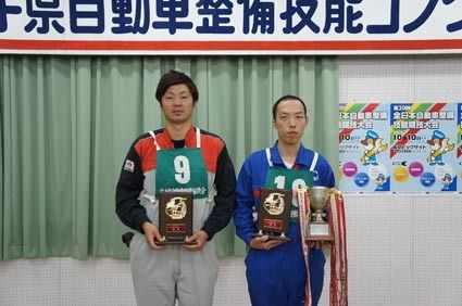 優勝した北上支部の山田豊選手(写真左)と千葉晃一選手(同右)