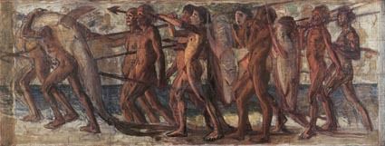 青木繁の作品から美術品蒐集が始まり、石橋コレクションになる。《海の幸》1904年