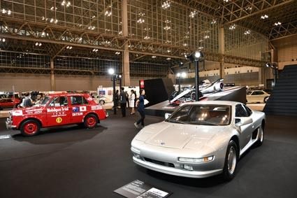 日産は往年のラリー車からコンセプトカー、最新EVマシンまでを展示