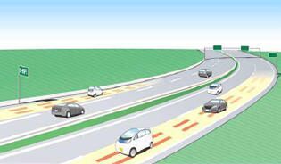 電気自動車が走行中に給電する様子(イメージ)(画像 JST)