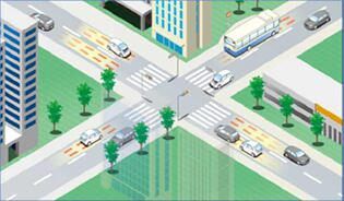 電気自動車が走行中に給電する様子(イメージ)(画像 JST)