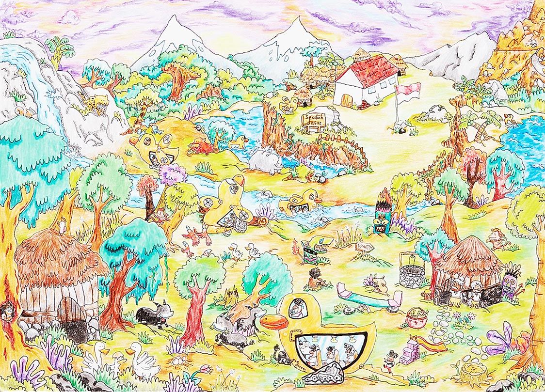 金賞カテゴリー2「挑戦するアヒルカー」(ダミオン・デフェン/インドネシア、10歳)