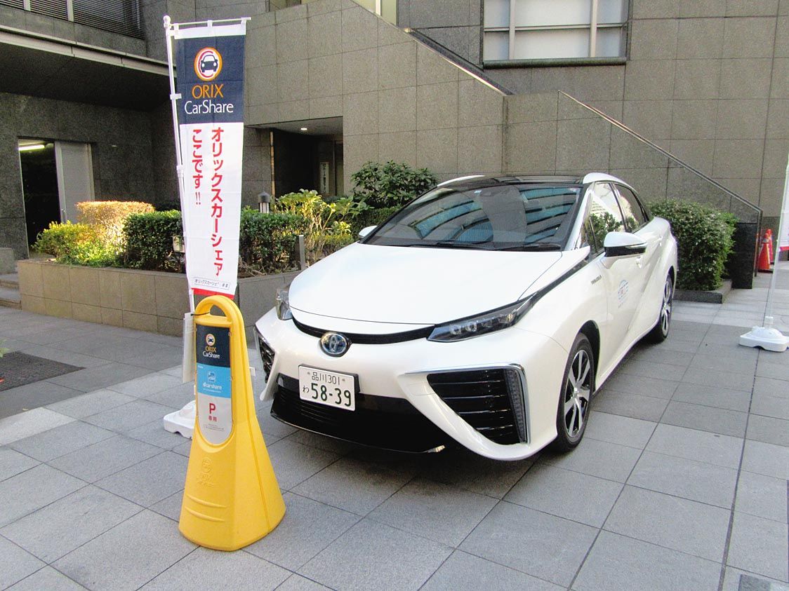 オリックス自動車の本社にもFCVのカーシェア拠点を設けた