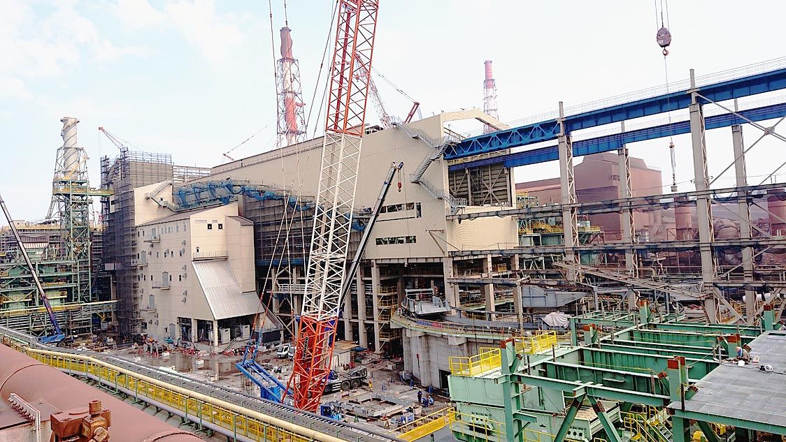 第3焼結機の建設現場(写真は2019年9月)