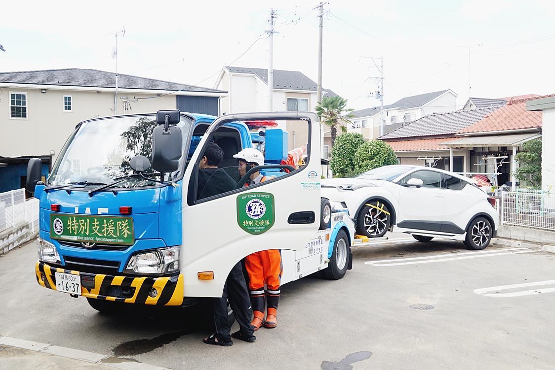 RS隊が冠水車両の引き上げに活躍した(福島県いわき市)
