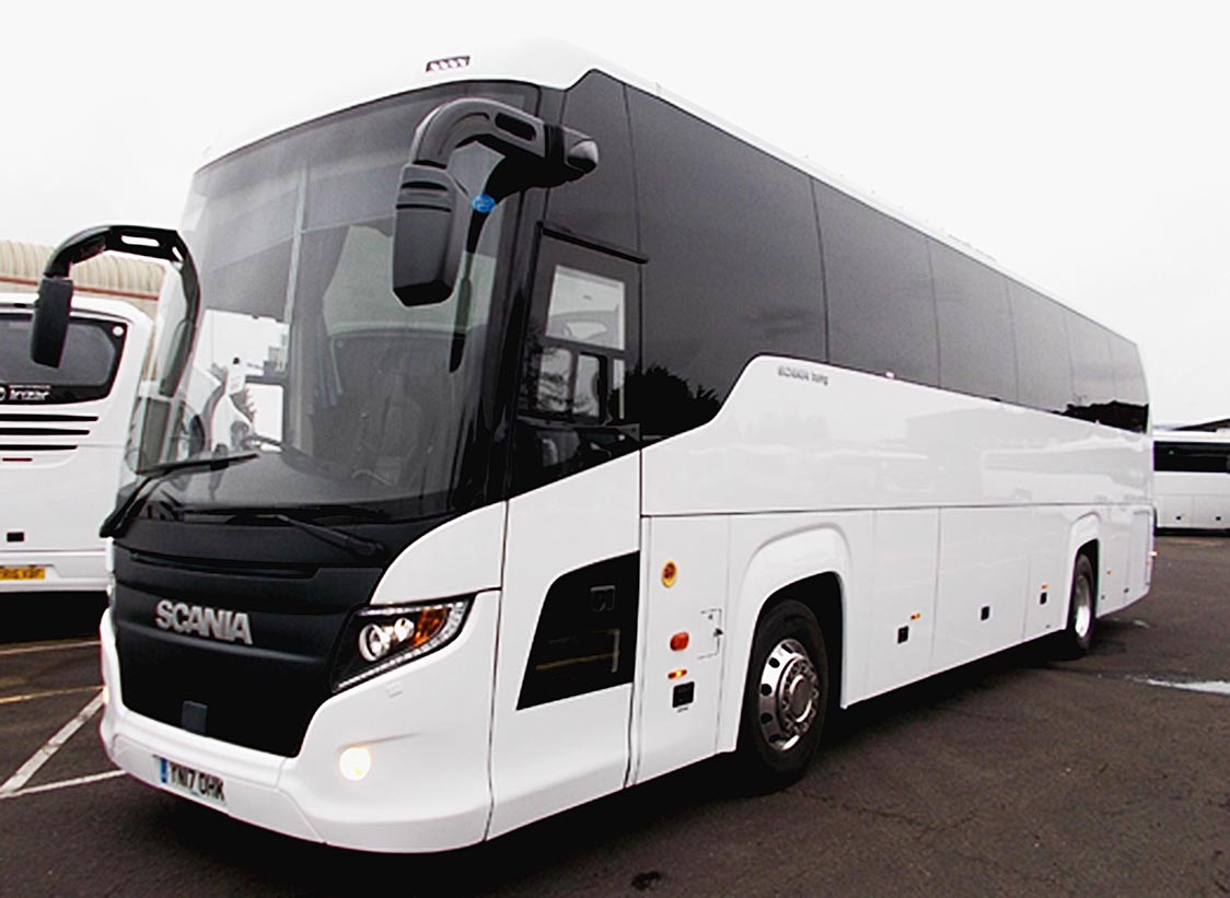 写真12 スカニアのコーチバス プレスフォト 上海市内で筆者は数回スカニアのコーチバスを目撃した