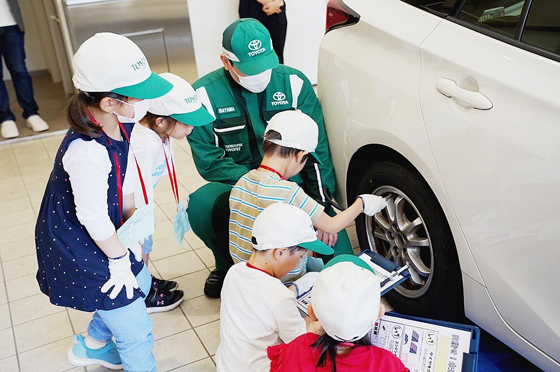 タイヤの空気圧を点検