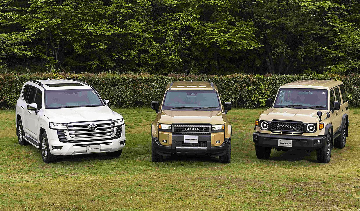 ランクルシリーズが出そろった(左から300、250、70)