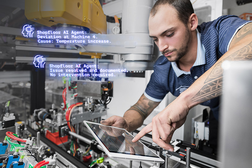 製造現場でのAIエージェントの活用イメージ