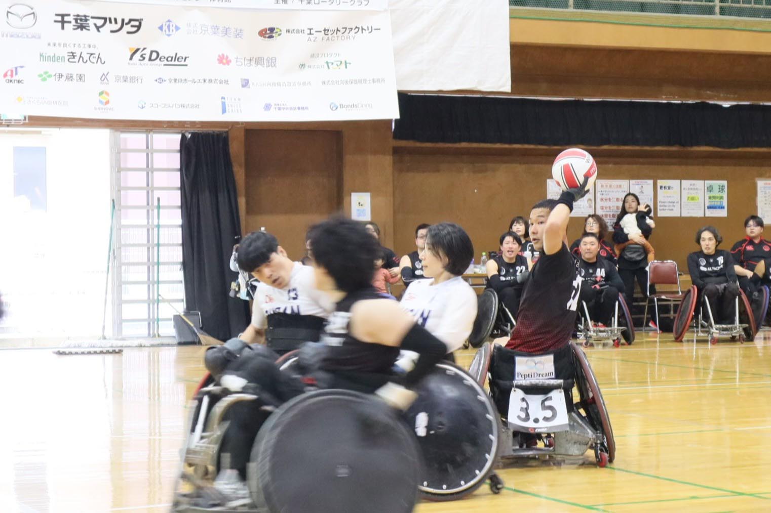 協賛する車いすラグビーで迫力ある試合が繰り広げられた
