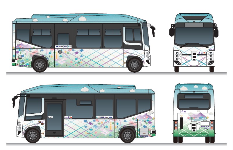 自動運転バスのラッピングデザインのイメージ